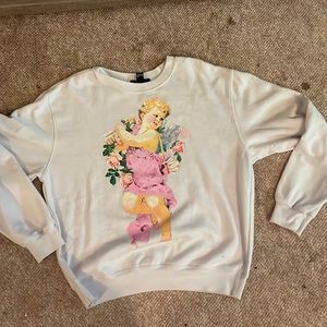 WOMENS SWEATER Flower Girl Size L